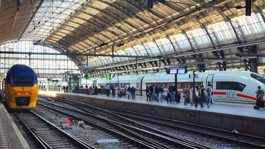 Boarding an ICE train to Berlin at Amsterdam Centraal