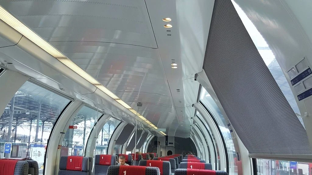 Inside one of SBB's panorama coaches