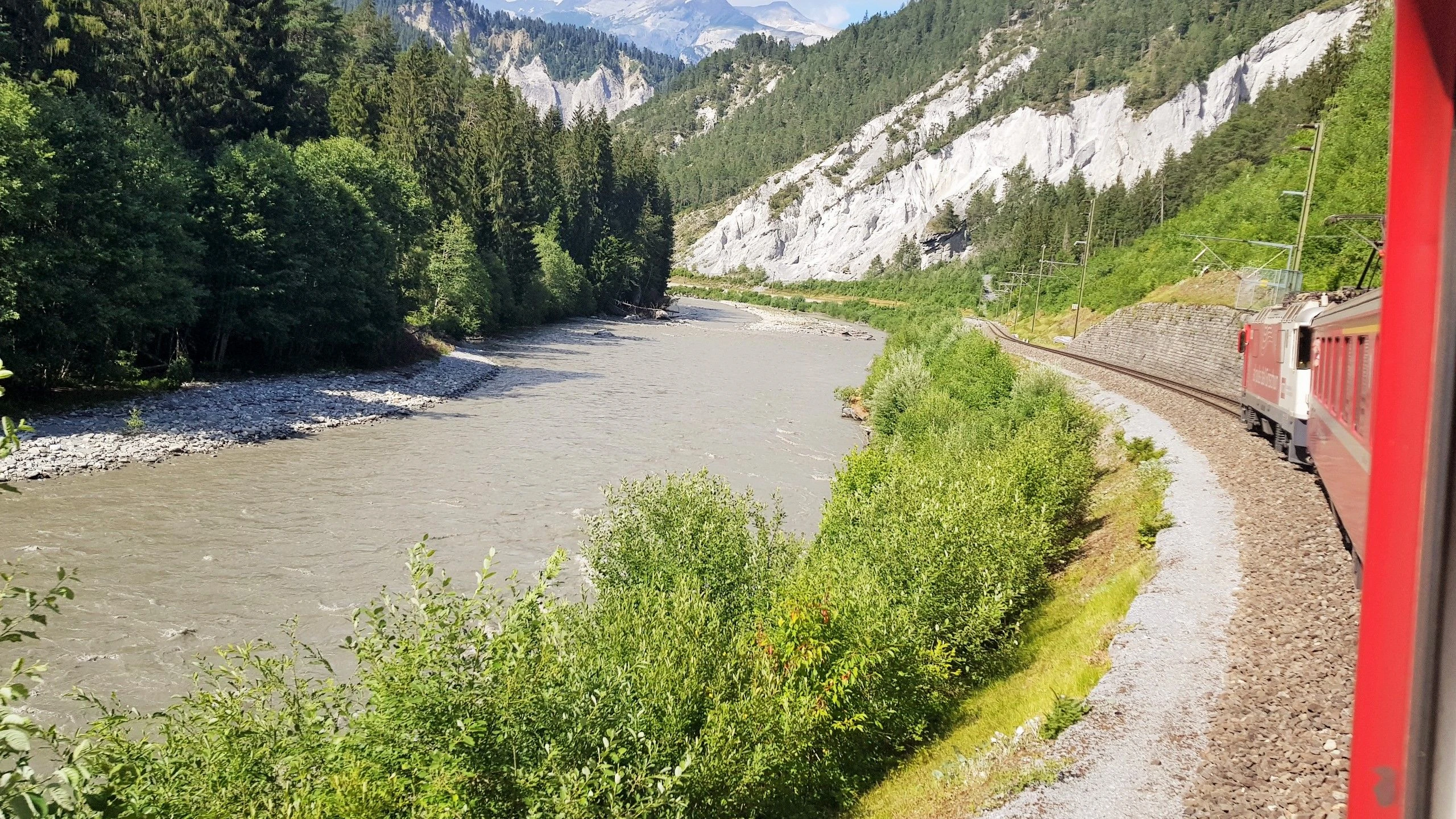 Travelling between Chur and Disentis