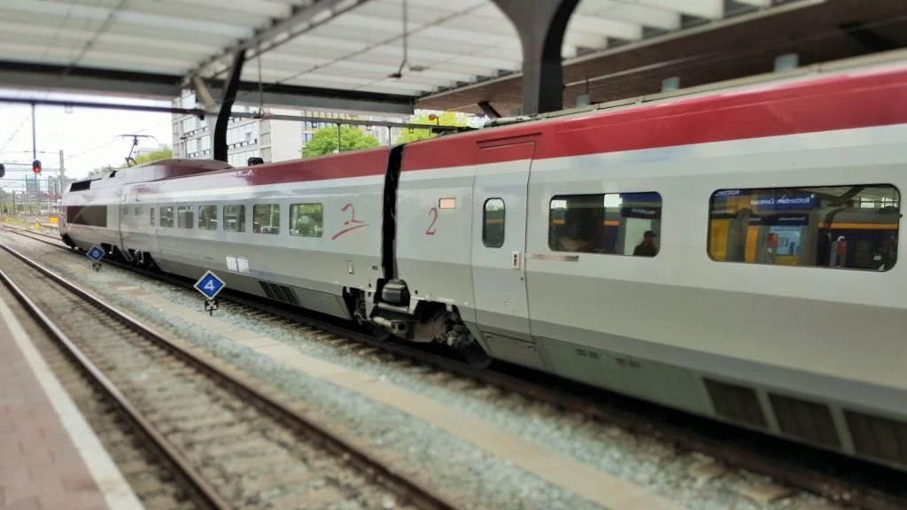 A Thalys train heading to Belgium and Paris