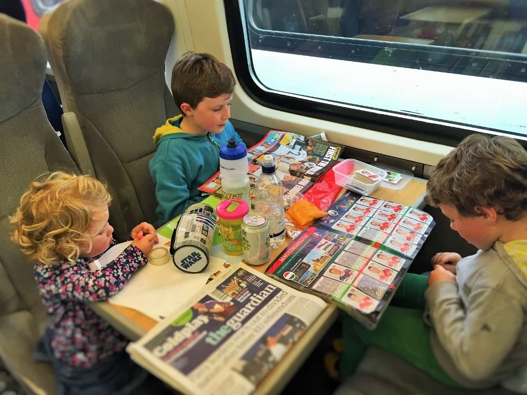 Kids having fun on the train