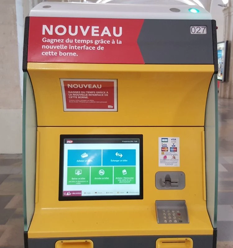The ticket machines at stations in France