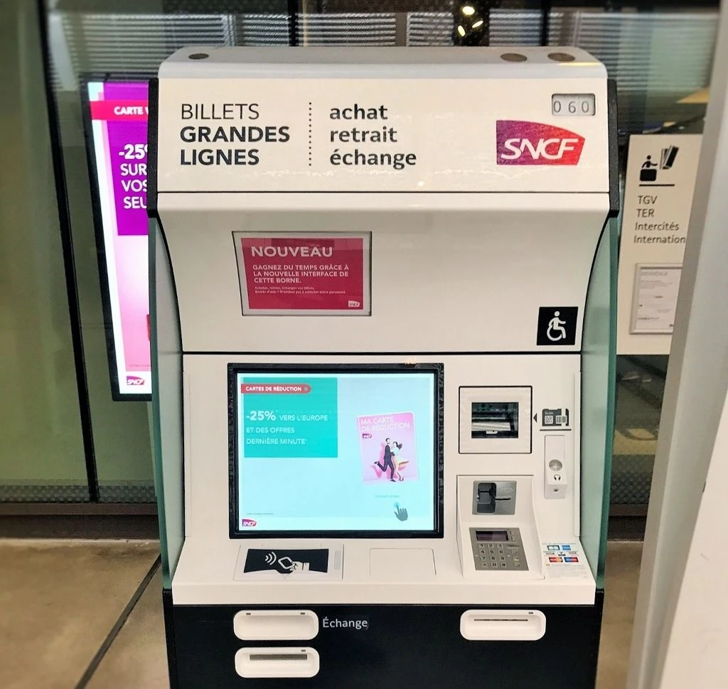 The ticket machines at stations in France