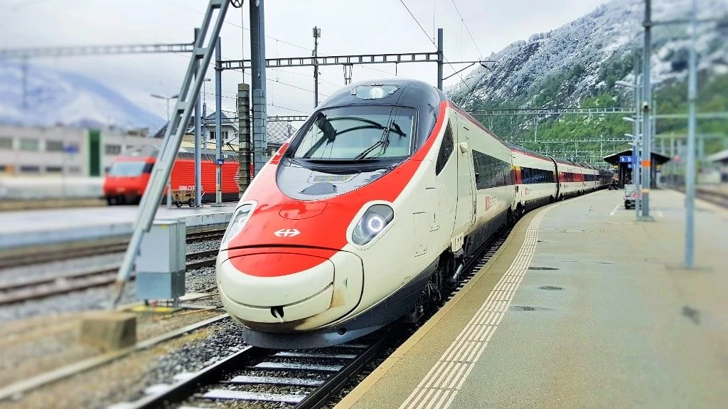 Taking the EuroCity train from Switzerland to Italy