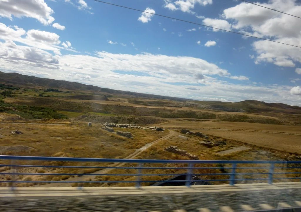 The views from the train after Madrid on the Malaga to Barcelona train journey