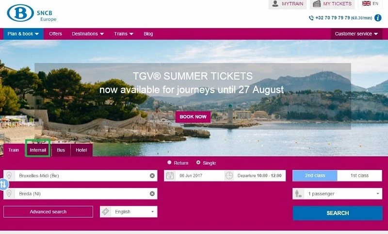 Booking rail pass reservations on B Europe