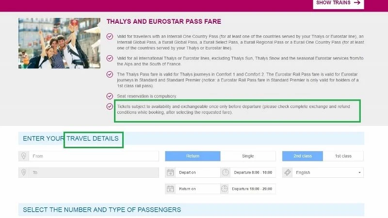 Booking rail pass reservations on B Europe