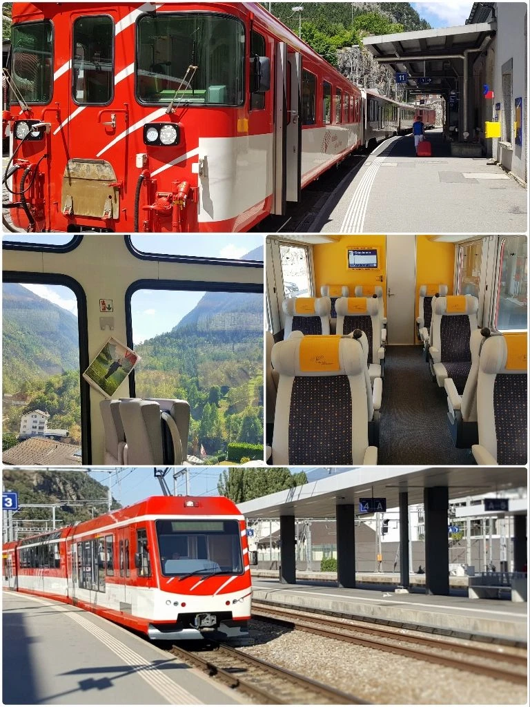 The trains used by the Mattherhorn Gotthard Bahn railway