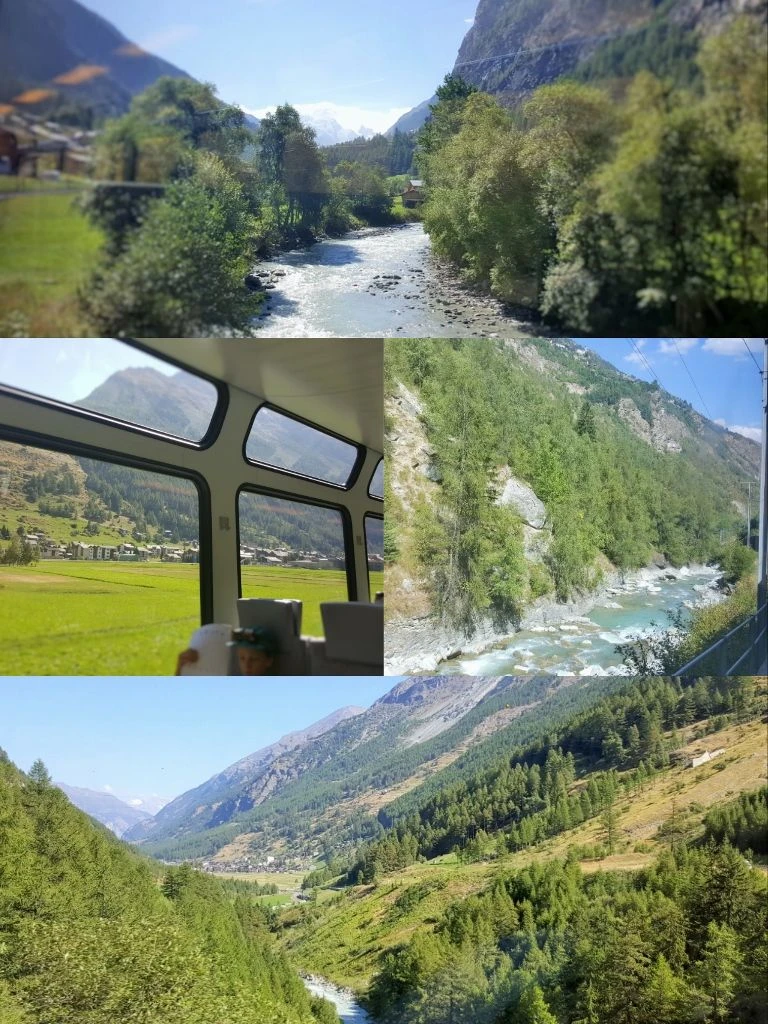 Views from the MGG train between Zermatt and Visp