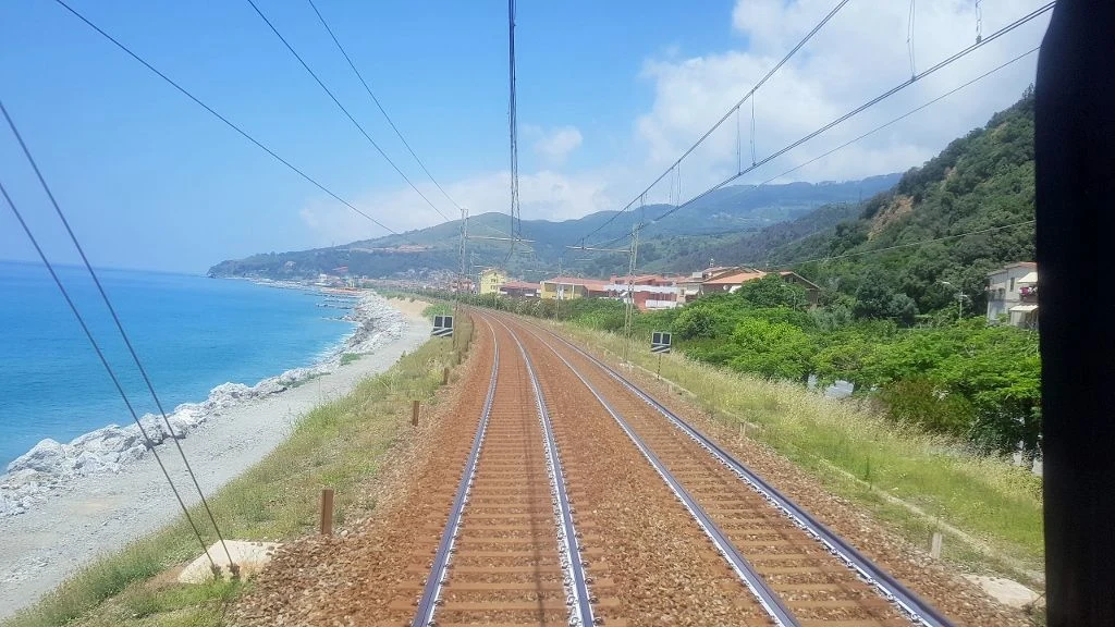 The stunning sea views on a train between Naples and Reggio di Calabria