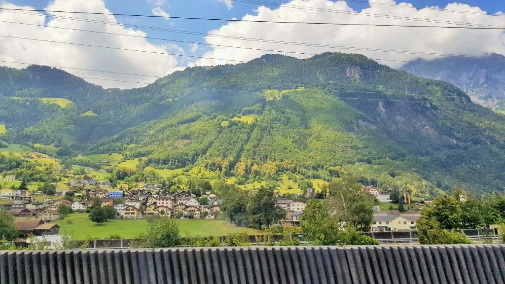 Heading north from the Gotthard Base Tunnel on a train to Zurich