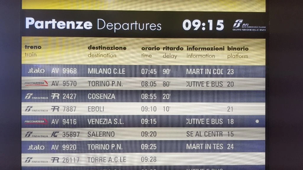 Italian Station departure screen