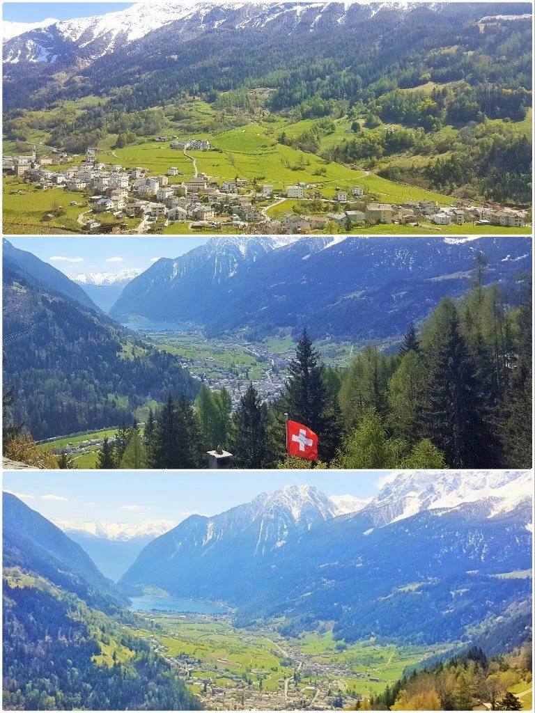 Ascending from Poschiavo to Cavaglia on the Tirano to St Moritz train journey