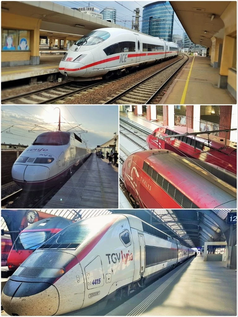 Travelling on a European high speed trains