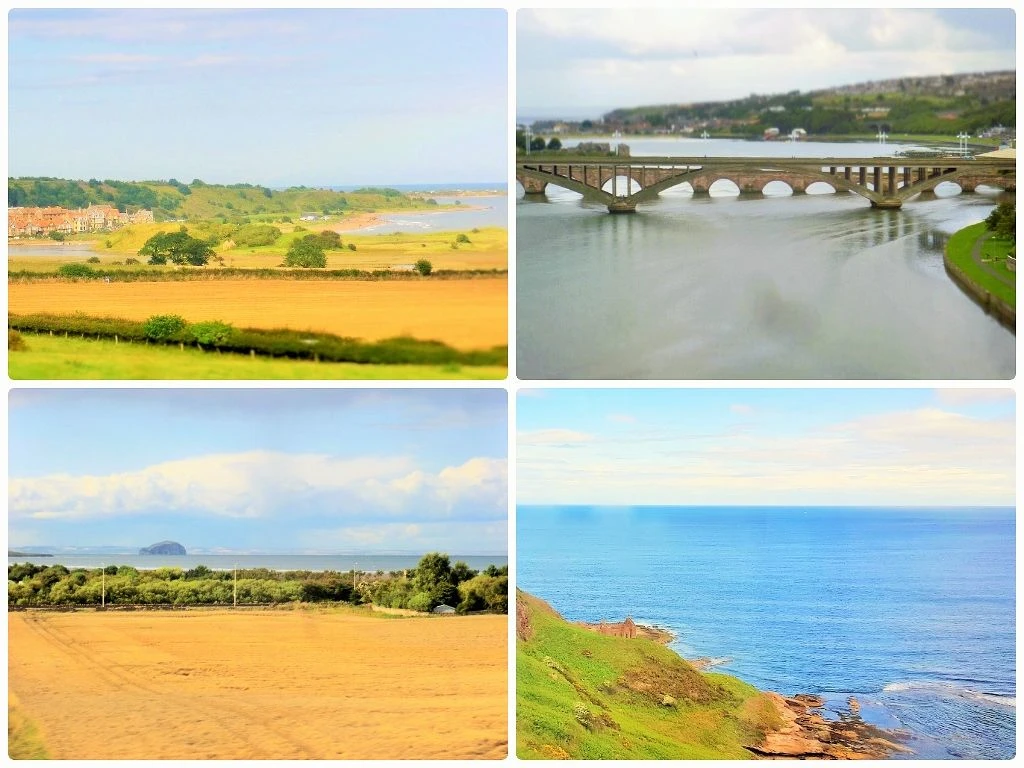 Views of the Newcastle to Edinburgh train journey