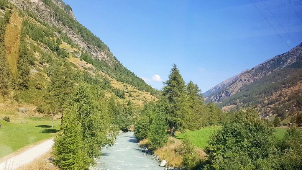 Between Visp and Zermatt on the Glacier Express