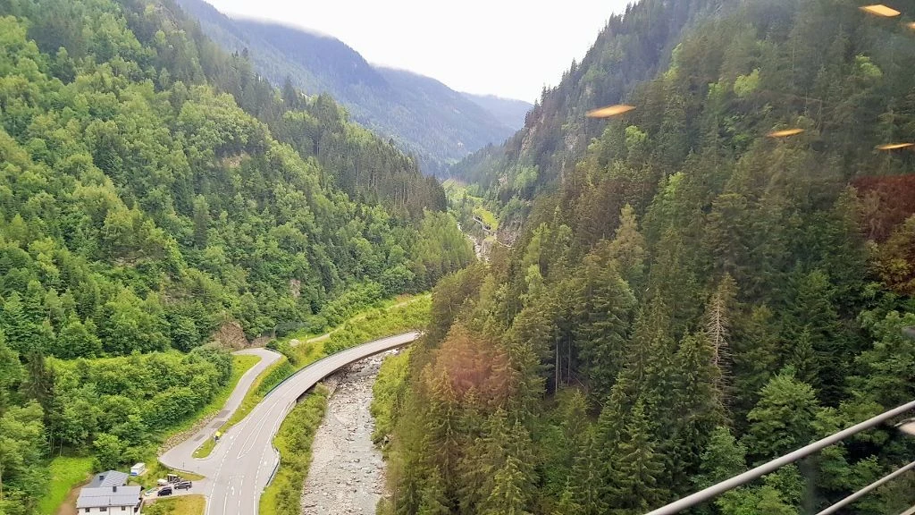 Travelling through Austria on the EC train from Zurich to Graz