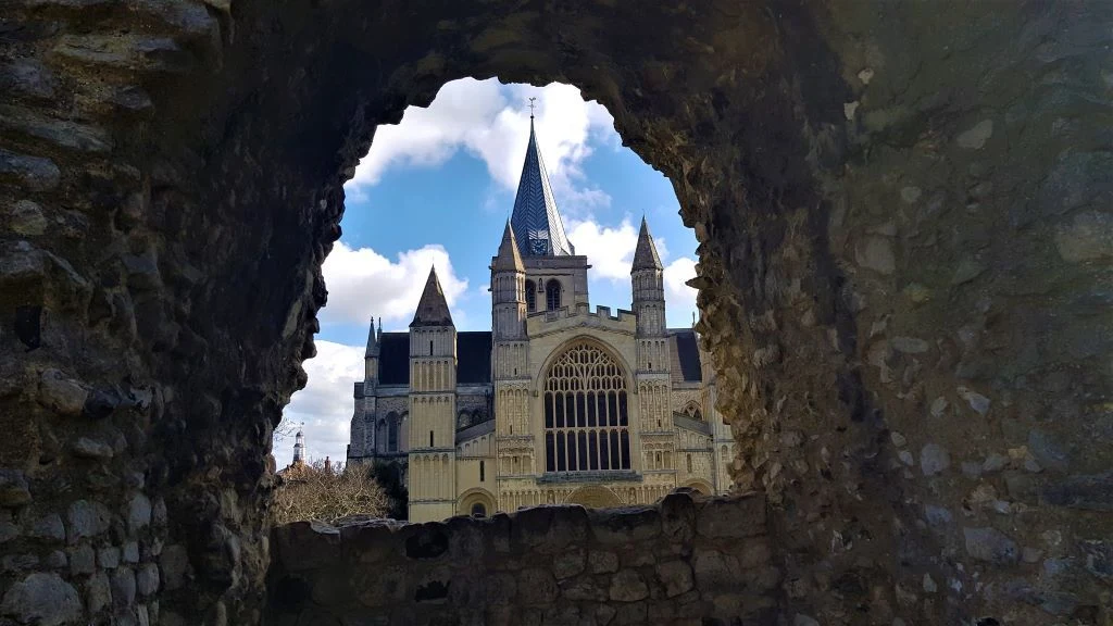 Rochester cathedral from its castle