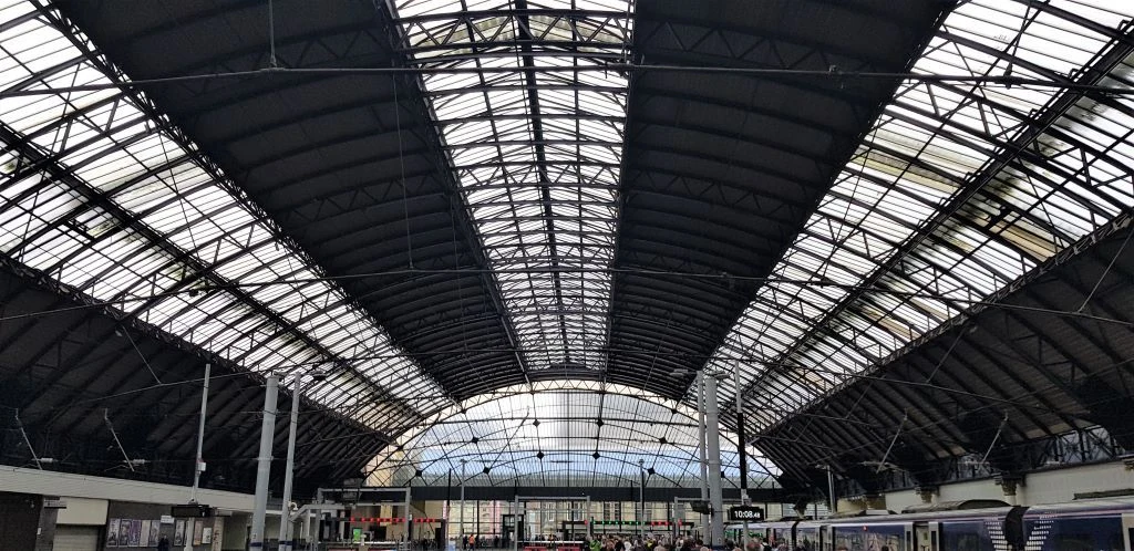 Arriving by express train at Glasgow Queen Street