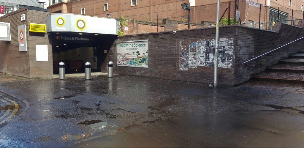 The Glasgow Subway entrance at Queen Street station