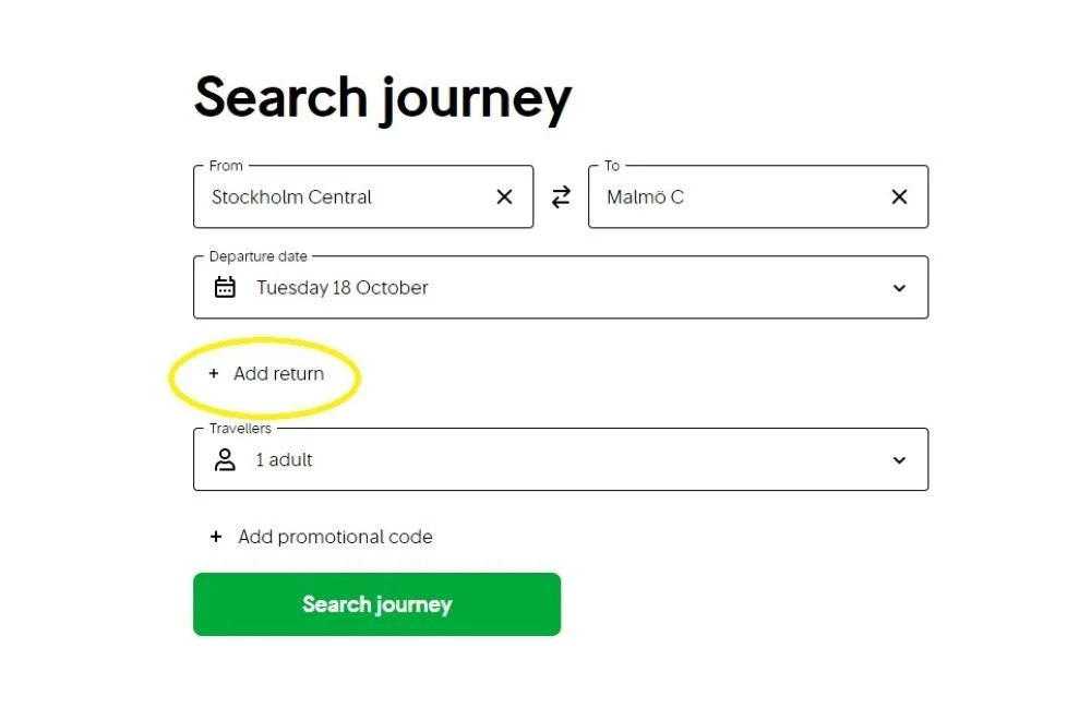 How to look up a journey on the SJ website