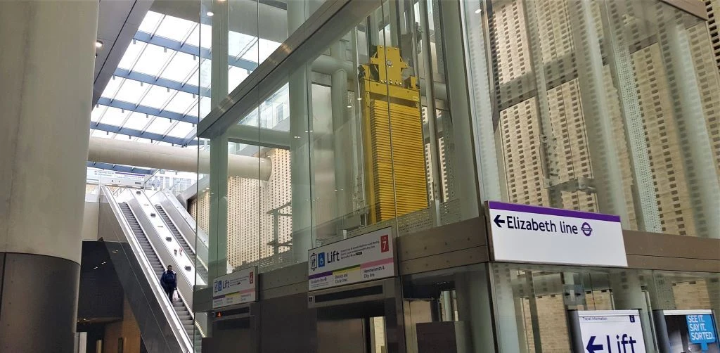 The Elizabeth line elevator at Paddington station