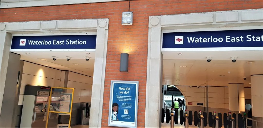 The entrance to Waterloo East station